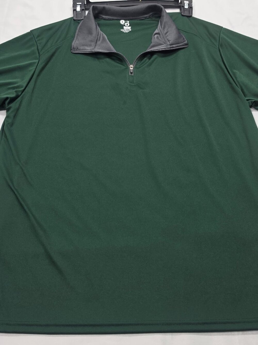 Badger Sportswear Green Quarter‑Zip Performance Shirt – Size Large